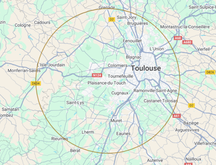 Zone d'intervention - nettoyage à Toulouse